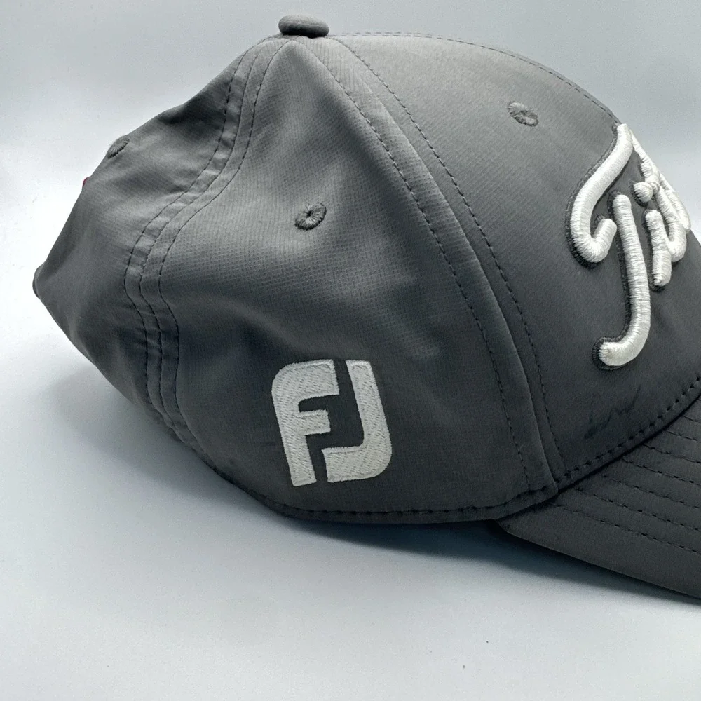 Titleist Pro‎ V1 Footjoy Tour Golf Hat Gray FADE Strap Back